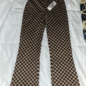Urban Outfitters Brown and Black Casual Wide-Leg Pants